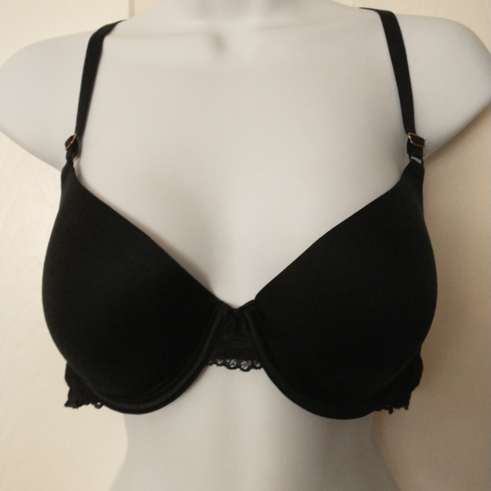 INC International Concepts Black Lace Trim Bra 36B